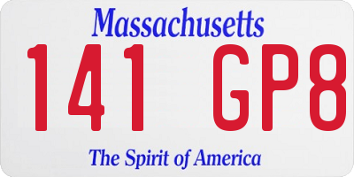 MA license plate 141GP8