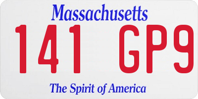 MA license plate 141GP9