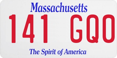 MA license plate 141GQ0