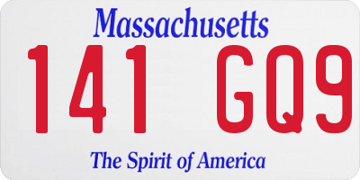 MA license plate 141GQ9