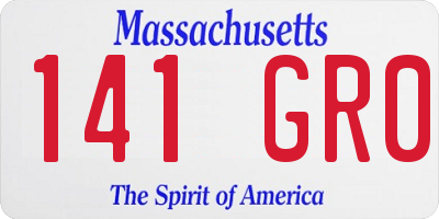 MA license plate 141GR0