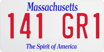 MA license plate 141GR1