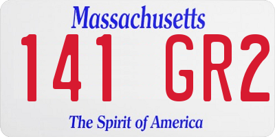 MA license plate 141GR2