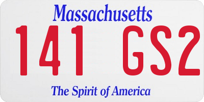 MA license plate 141GS2
