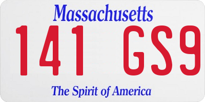 MA license plate 141GS9