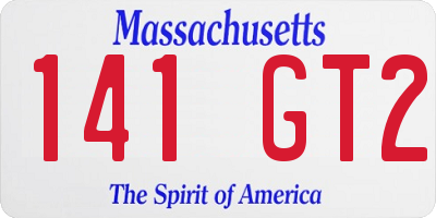 MA license plate 141GT2