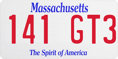 MA license plate 141GT3