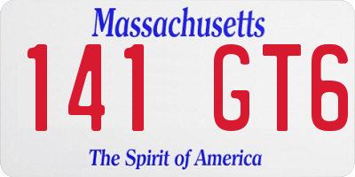 MA license plate 141GT6