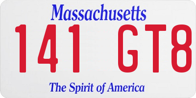MA license plate 141GT8