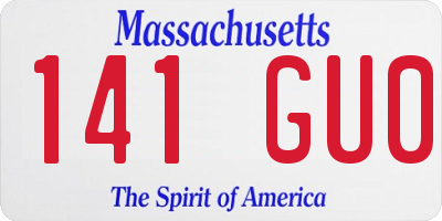 MA license plate 141GU0