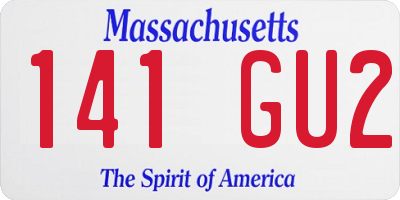 MA license plate 141GU2