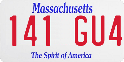 MA license plate 141GU4