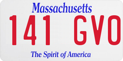 MA license plate 141GV0