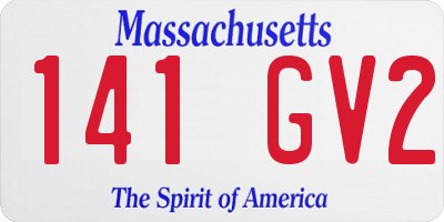 MA license plate 141GV2