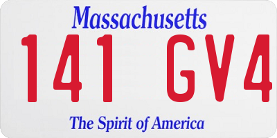 MA license plate 141GV4