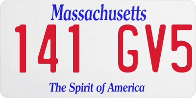 MA license plate 141GV5
