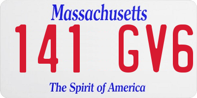 MA license plate 141GV6