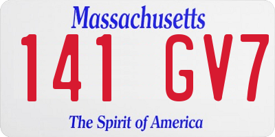 MA license plate 141GV7