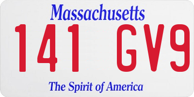 MA license plate 141GV9