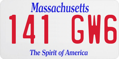 MA license plate 141GW6