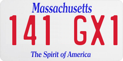 MA license plate 141GX1