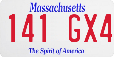 MA license plate 141GX4
