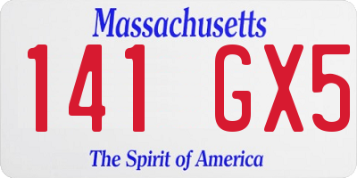 MA license plate 141GX5
