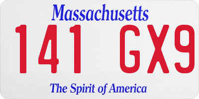 MA license plate 141GX9