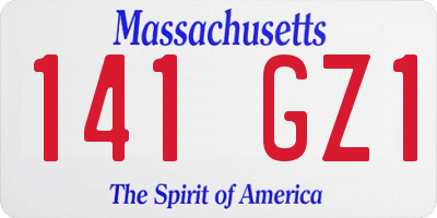 MA license plate 141GZ1