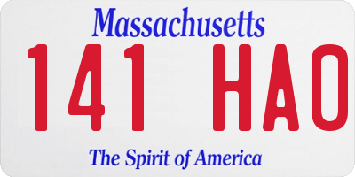 MA license plate 141HA0