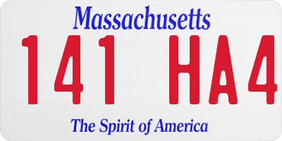 MA license plate 141HA4