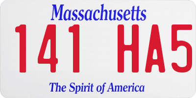 MA license plate 141HA5