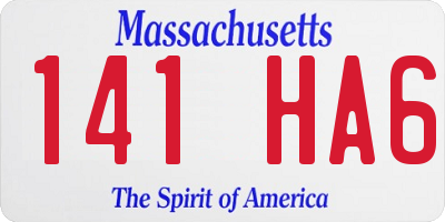 MA license plate 141HA6