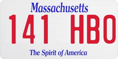 MA license plate 141HB0