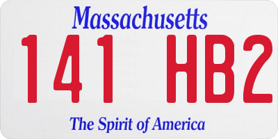MA license plate 141HB2