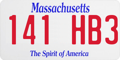 MA license plate 141HB3