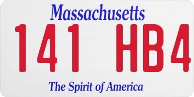 MA license plate 141HB4