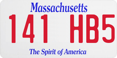 MA license plate 141HB5