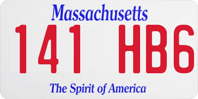 MA license plate 141HB6