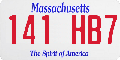 MA license plate 141HB7