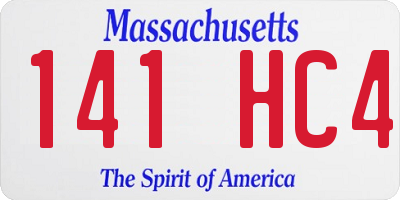 MA license plate 141HC4