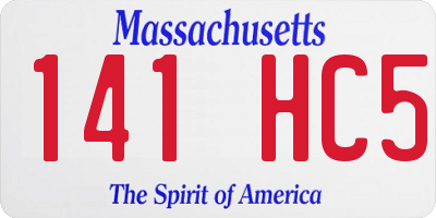 MA license plate 141HC5