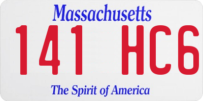 MA license plate 141HC6