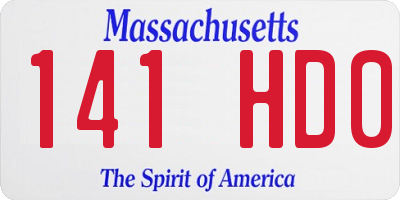 MA license plate 141HD0