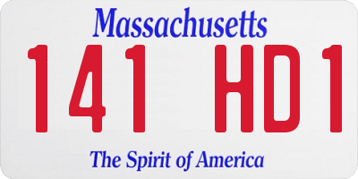 MA license plate 141HD1