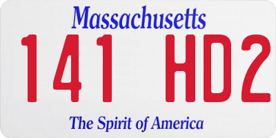 MA license plate 141HD2