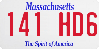 MA license plate 141HD6