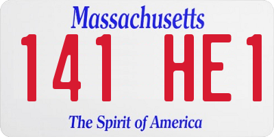 MA license plate 141HE1