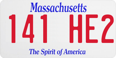MA license plate 141HE2