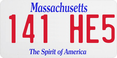 MA license plate 141HE5